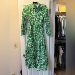 Zara maxi dress XS Green/White pattern